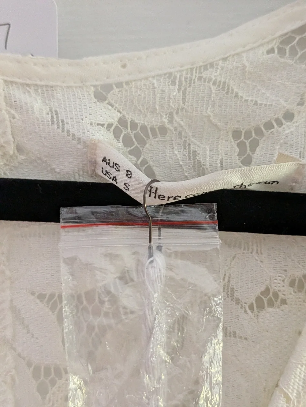 Here Comes the Sun Ivory Lace Mini Dress Boho Long Sleeve Fit & Flare NWT Small - Picture 4 of 6